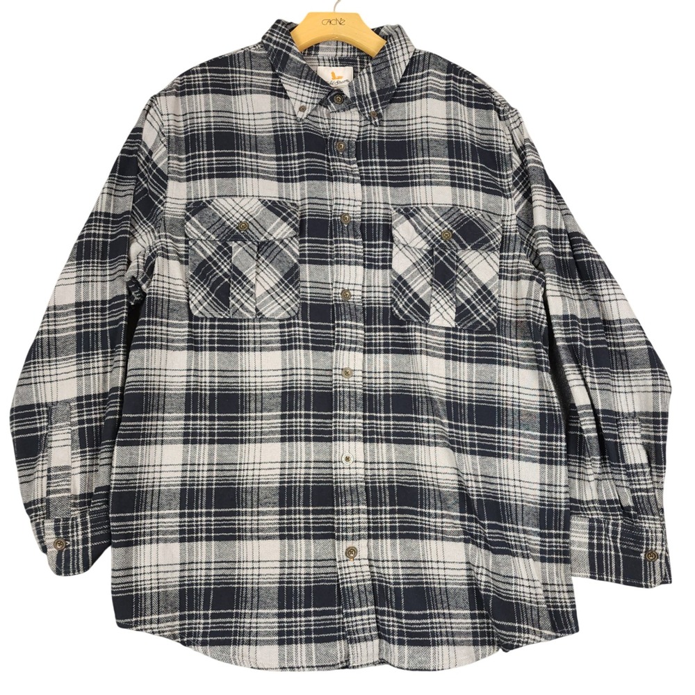 Field & Stream Men's Large LG Flannel‎ Long Sleeve Button Up Shirt 100% Cotton